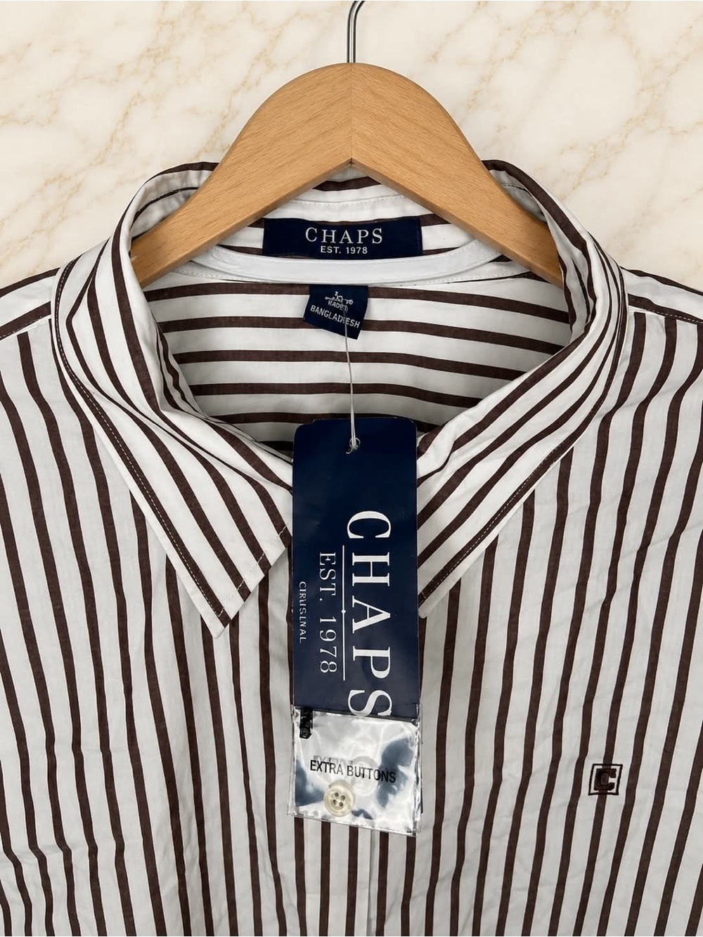 Chaps Est. 1978 Women’s Button-Down Shirt – Black & White Striped size L - Picture 4 of 8